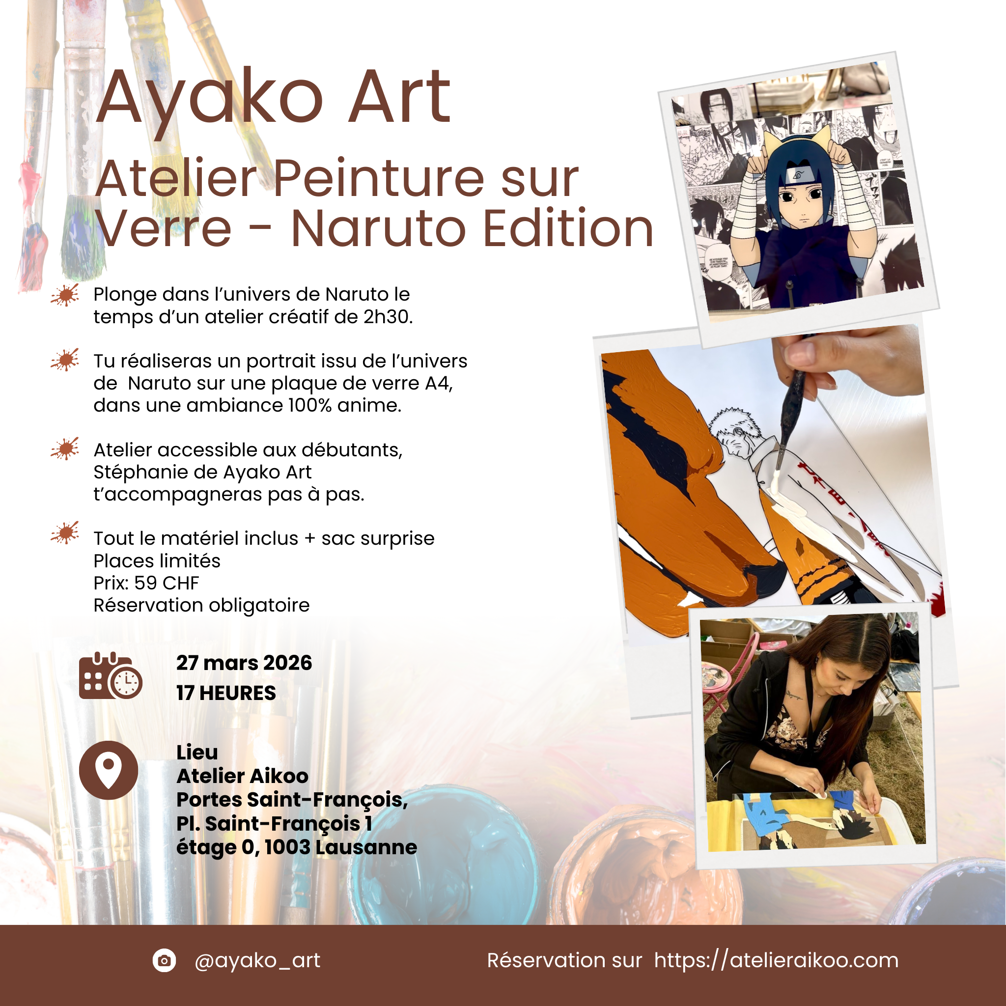 27.03.26 : Atelier Peinture sur Verre - Naruto Edition par Ayako Art